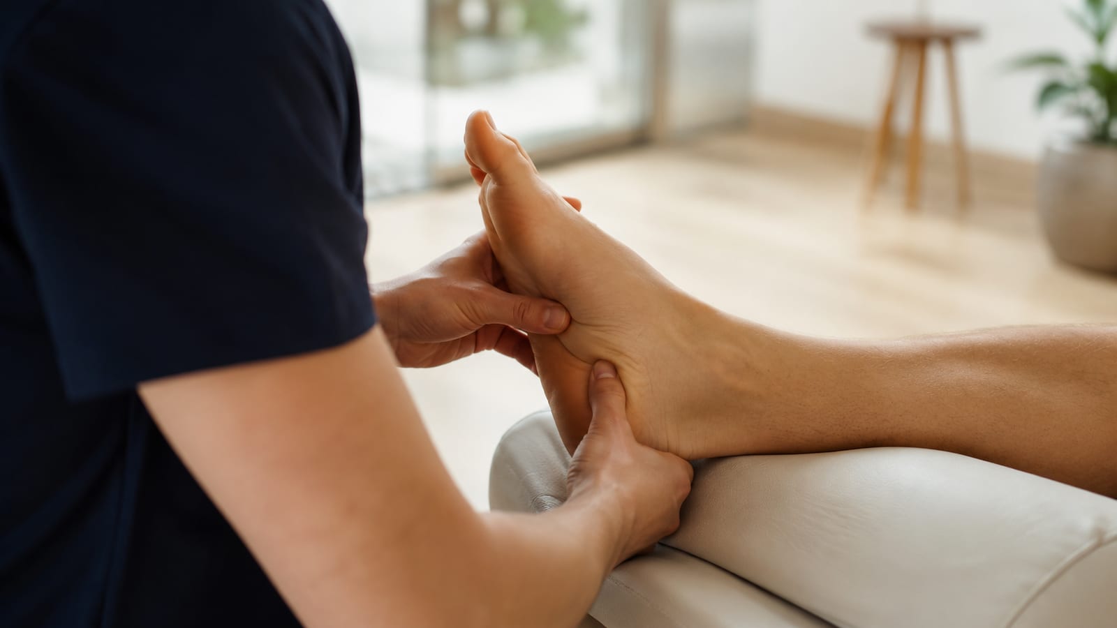 Trattamento manuale della pianta del piede e del tallone